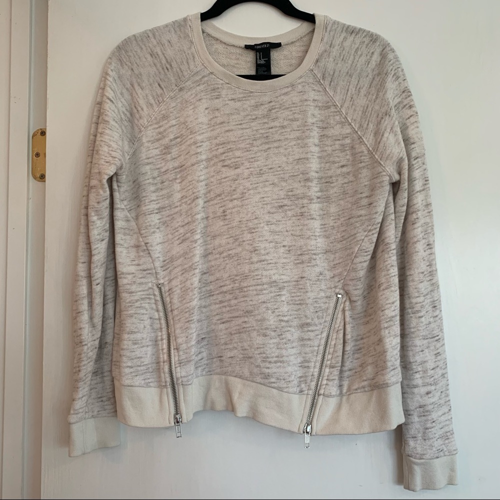 Forever 21 Beige & Grey Long Sleeve - Size Small